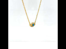 Load and play video in Gallery viewer, Reconstituted Turquoise Evil Eye Necklace-N0341TQG
