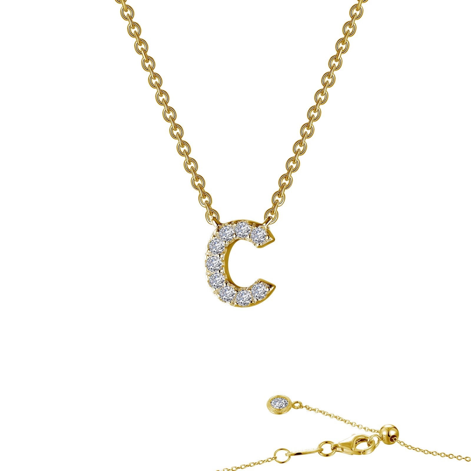 Letter C Pendant Necklace-9N083CLG