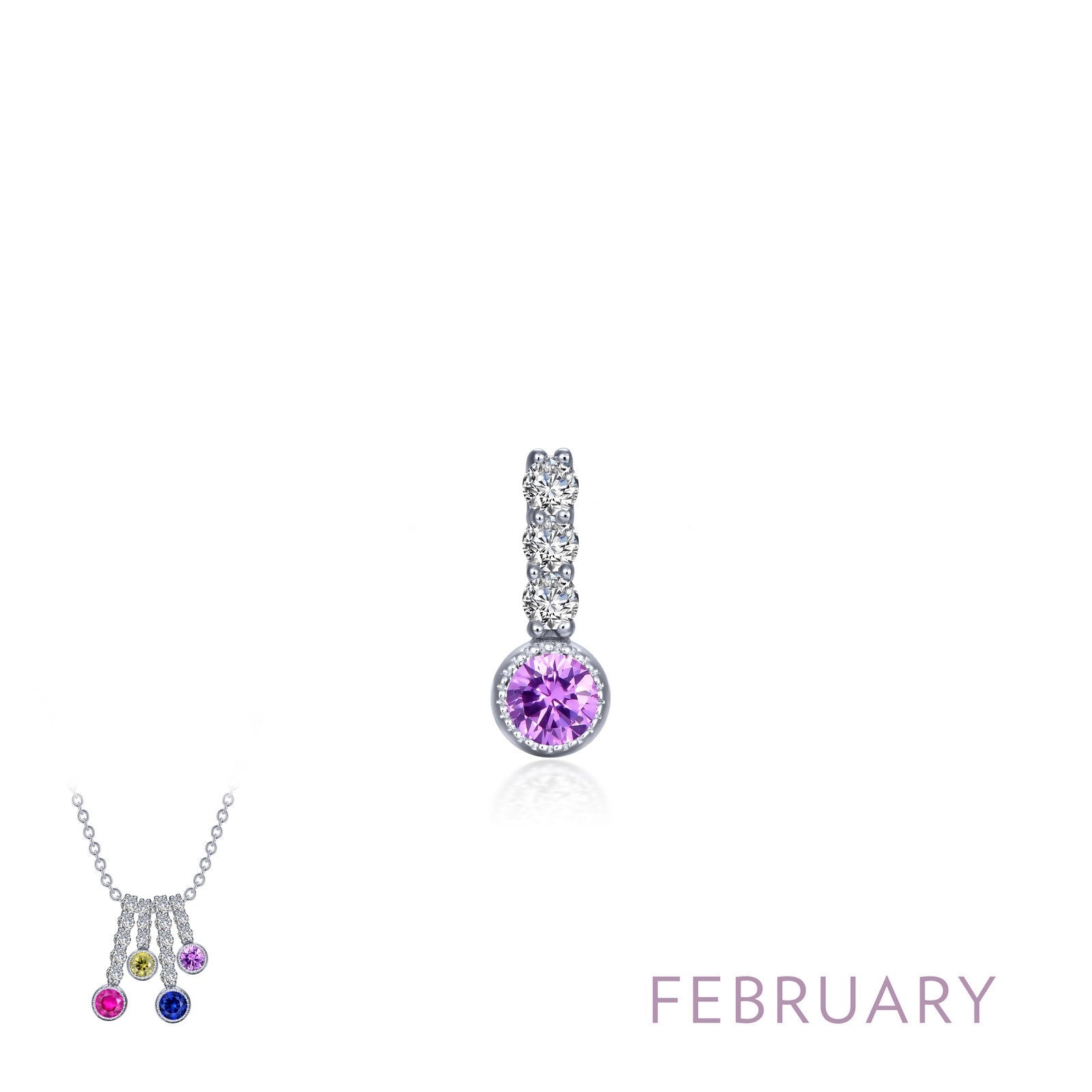 February Birthstone Love Pendant-BP002AMP