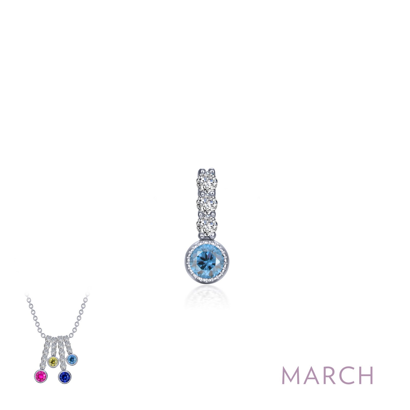 March Birthstone Love Pendant-BP002AQP