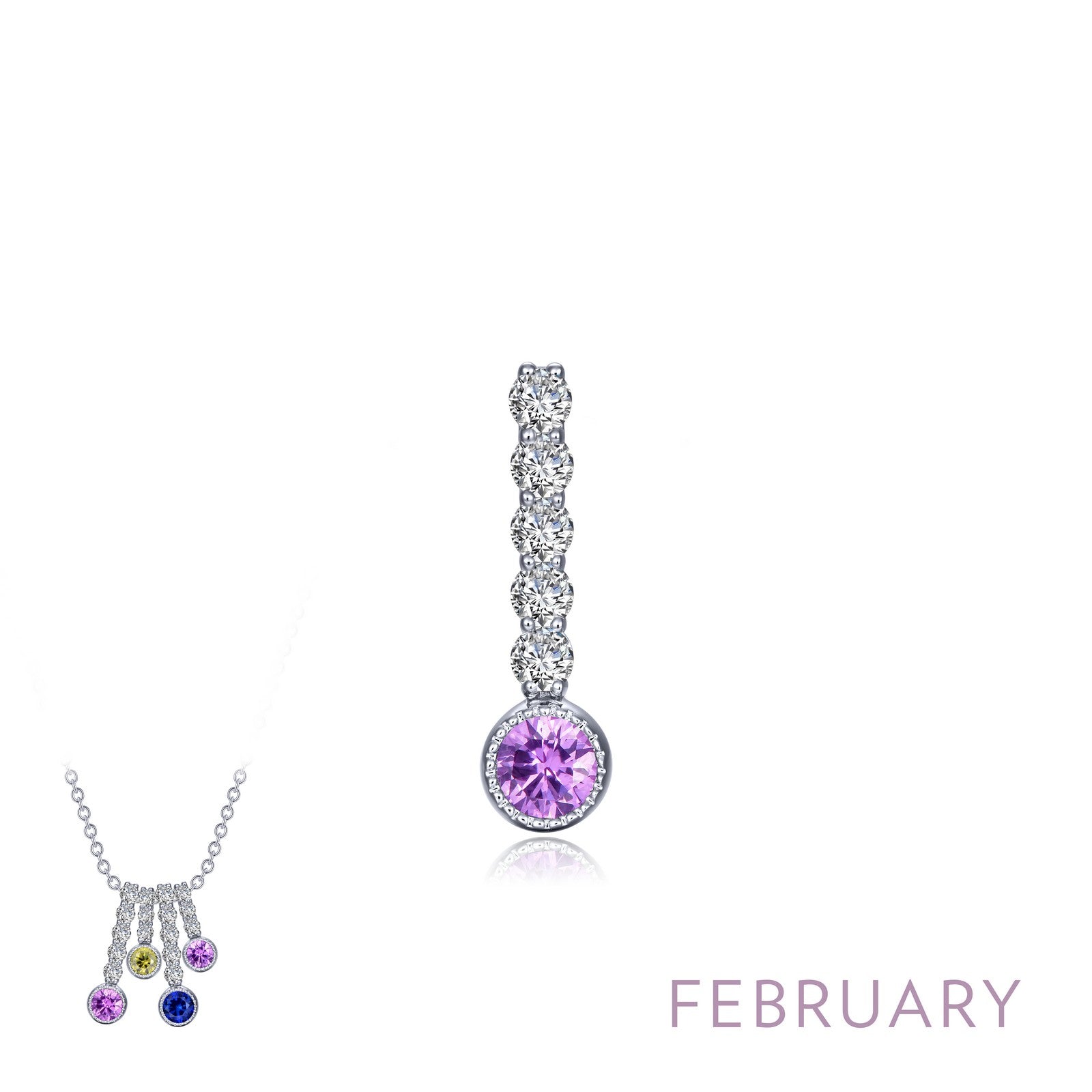 February Birthstone Love Pendant-BP003AMP