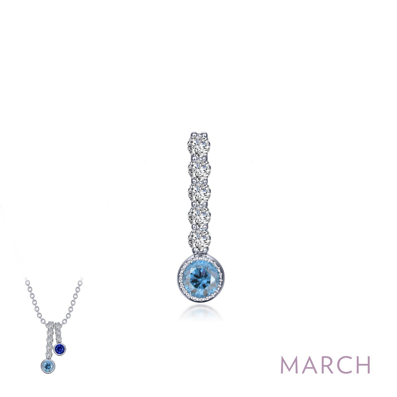 March Birthstone Love Pendant-BP003AQP