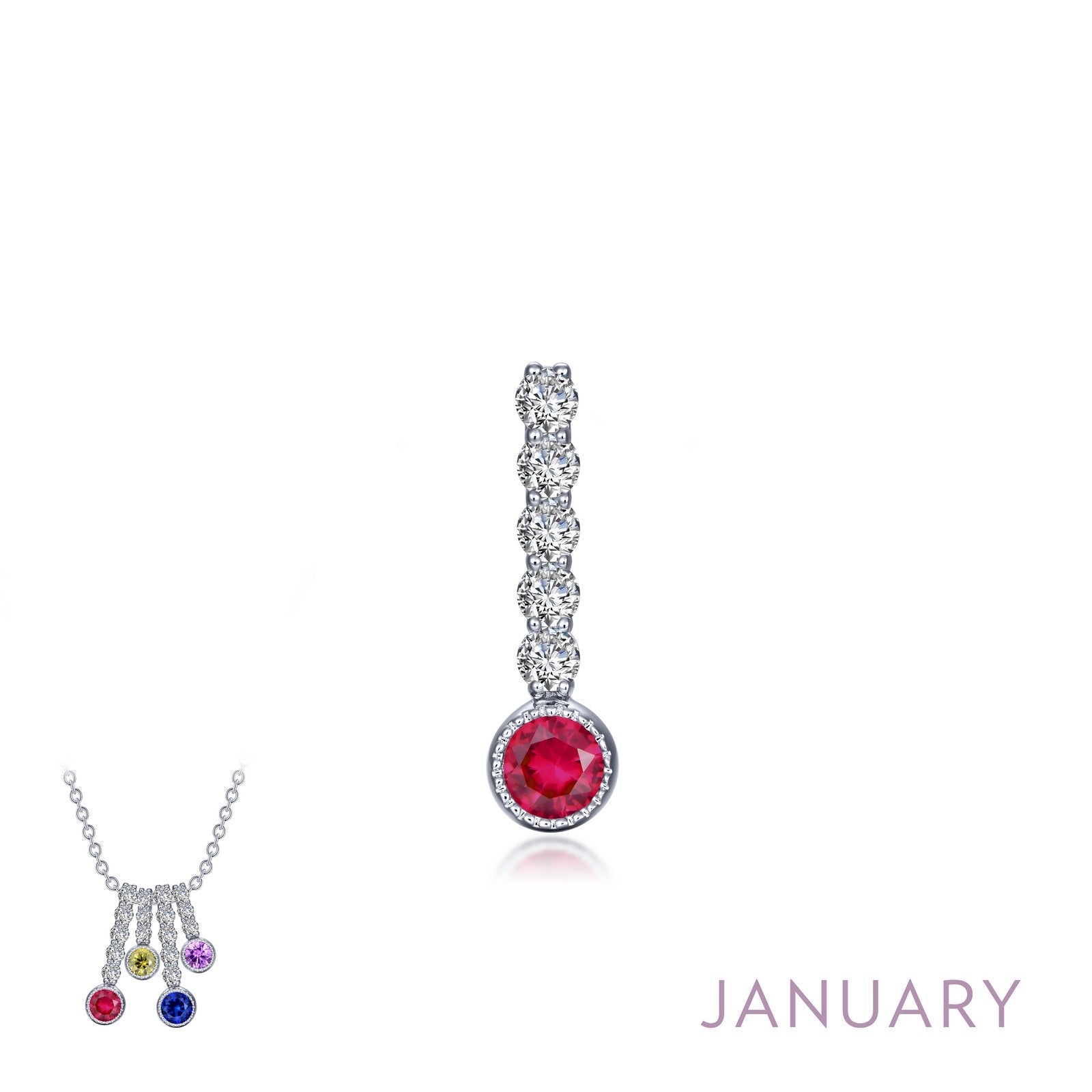 January Birthstone Love Pendant-BP003GNP