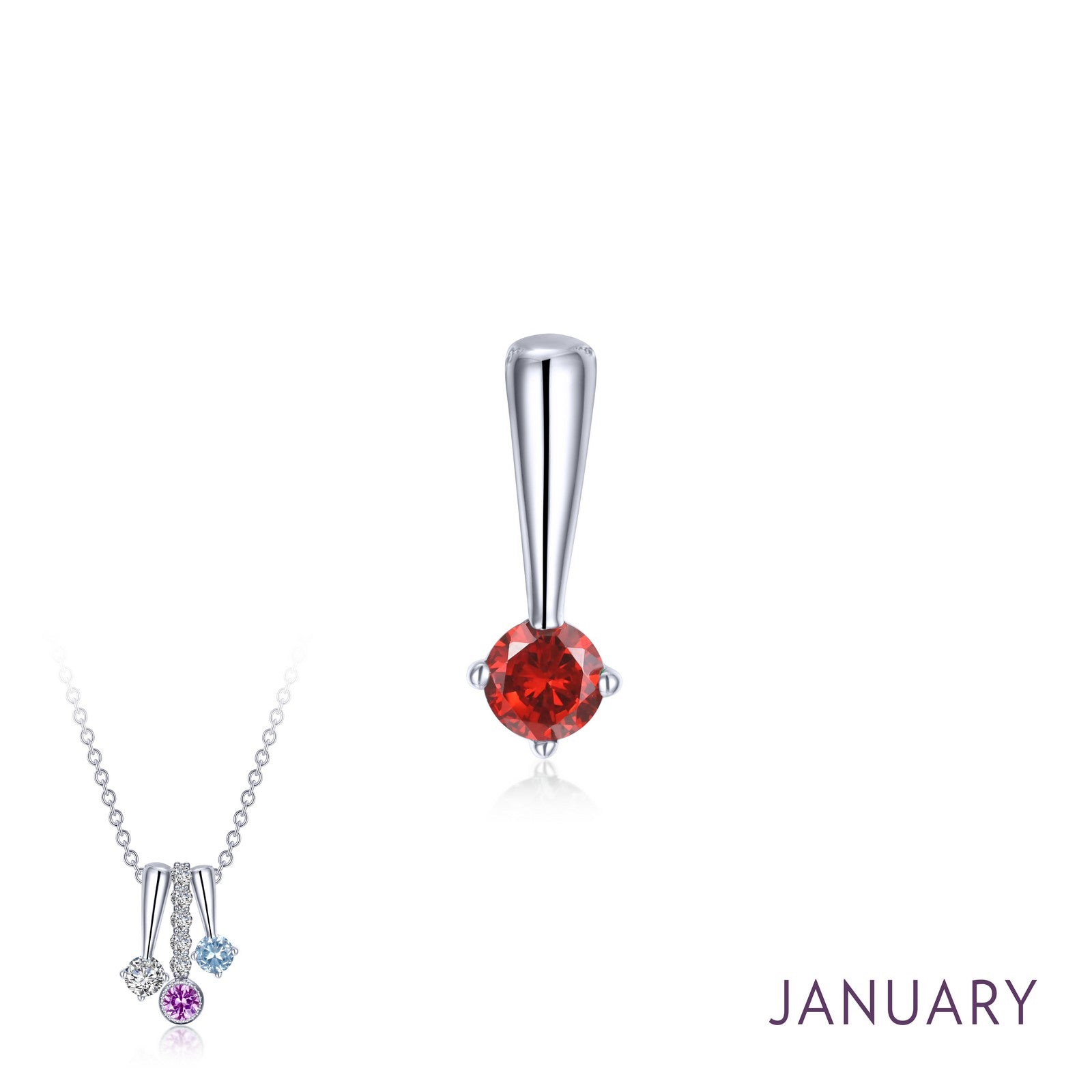 January Birthstone Love Pendant-BP004GNP