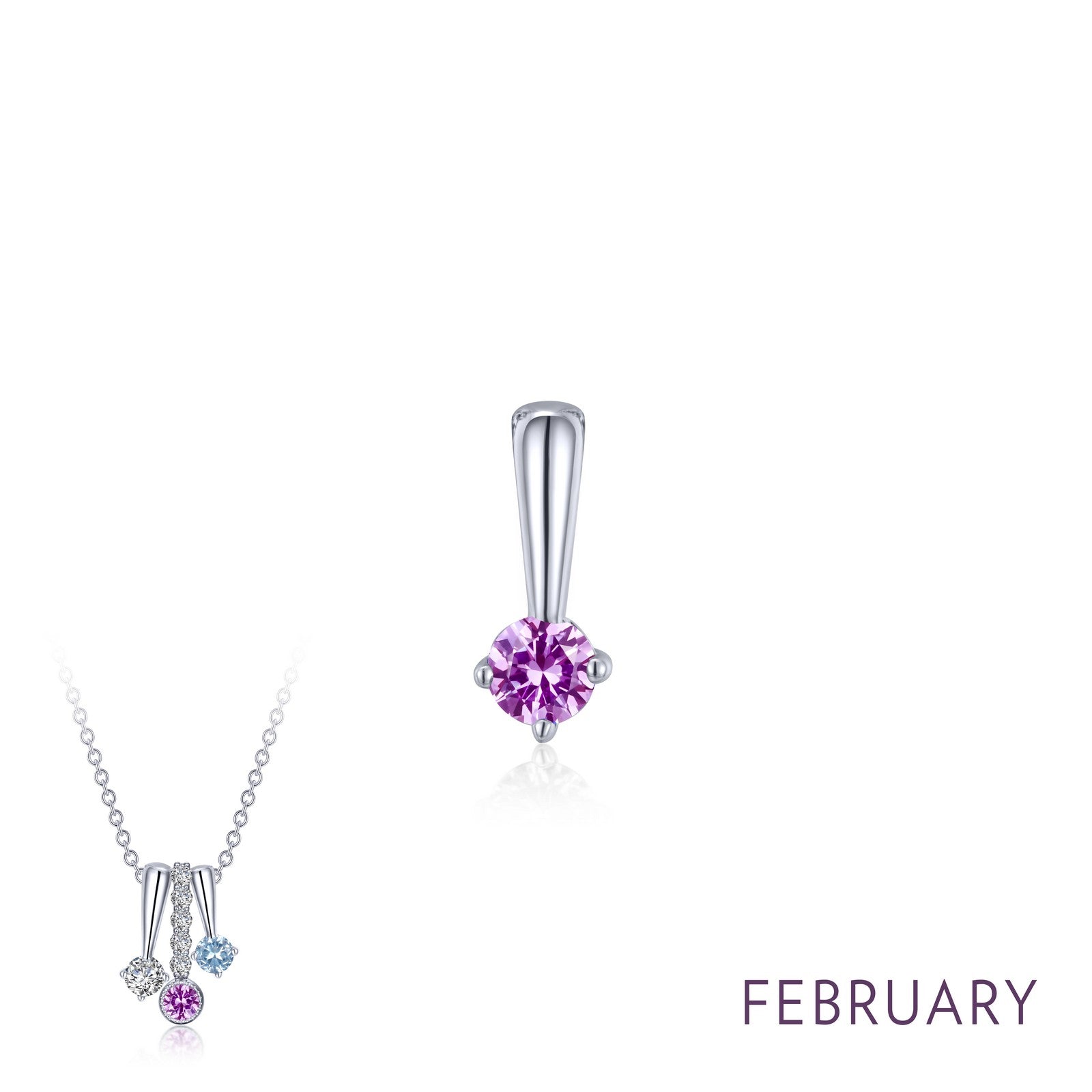 February Birthstone Love Pendant-BP005AMP