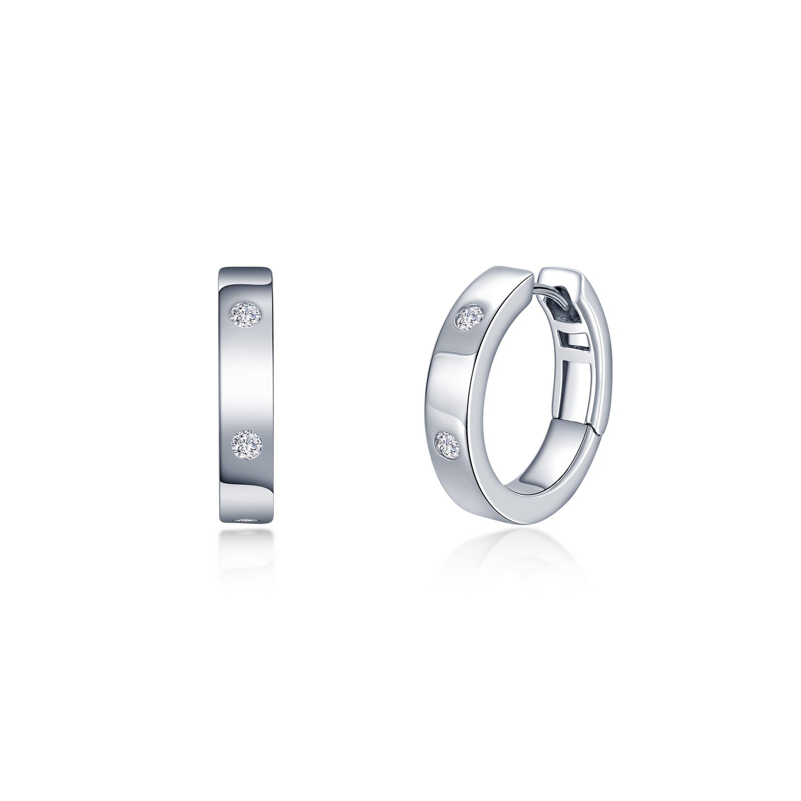 Invisible Set Huggie Hoop Earrings-E0559CLP