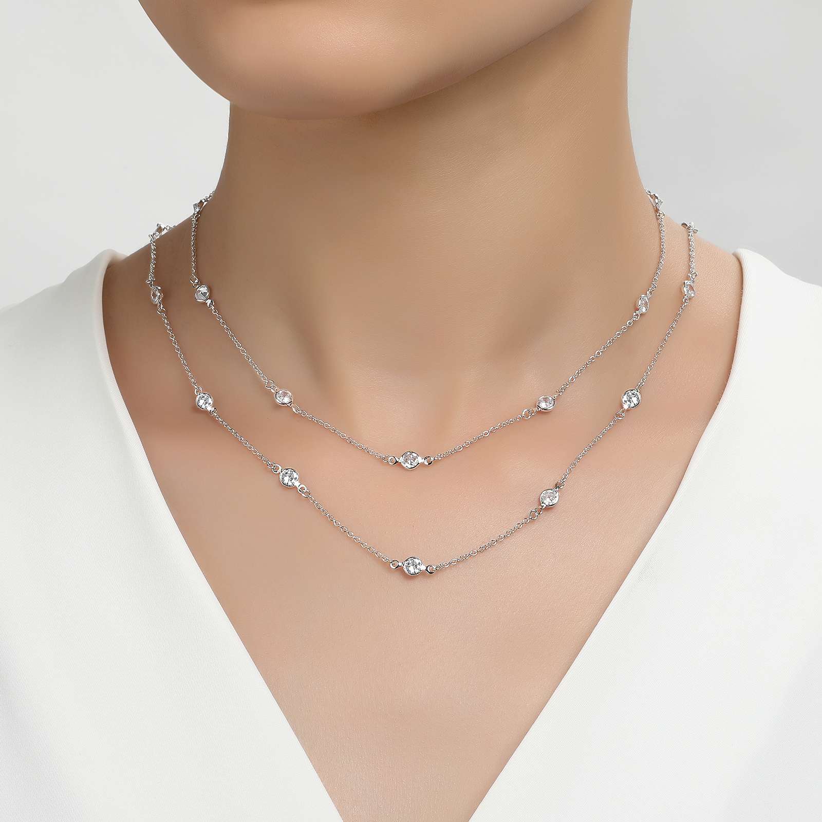 Nordstrom Station Necklace LAFONN Silver Cz Diamond Necklace outlet