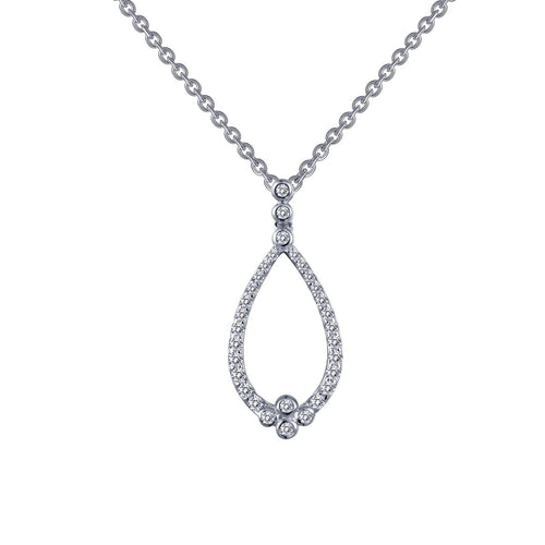 Open Teardrop Necklace-N0037CLP