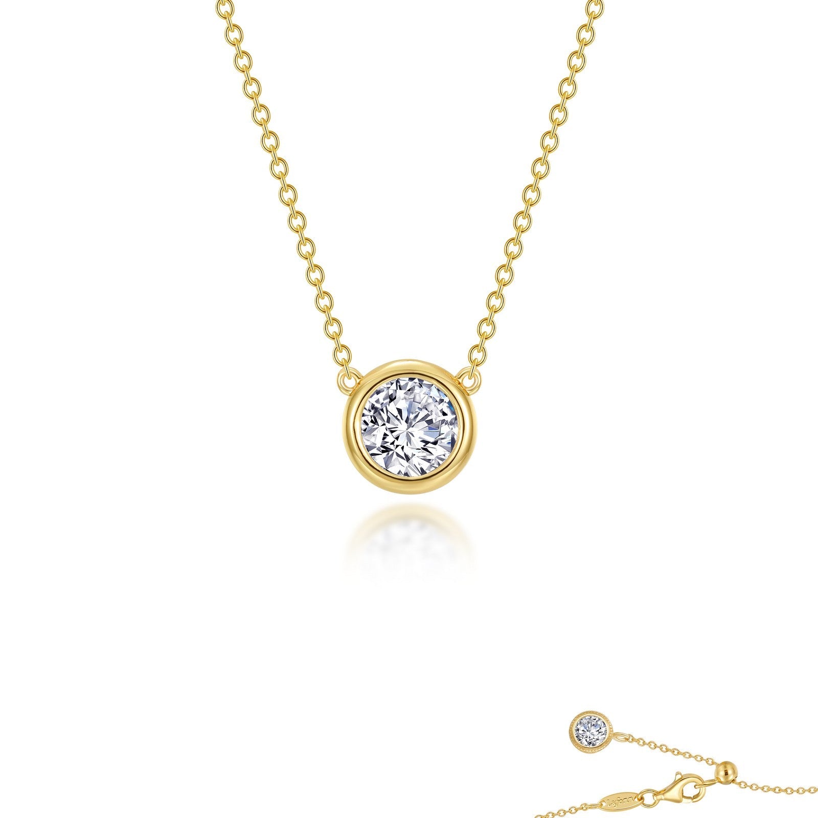 0.6 CTW Bezel-set Solitaire Necklace-N0292CLG