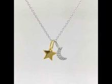 Load and play video in Gallery viewer, Moon &amp; Star Shadow Charm Necklace-P0220CLT
